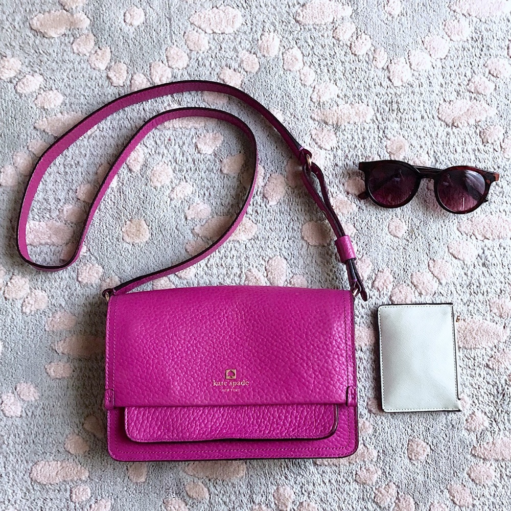 Kate Spade Magenta Leather Crossbody Bag